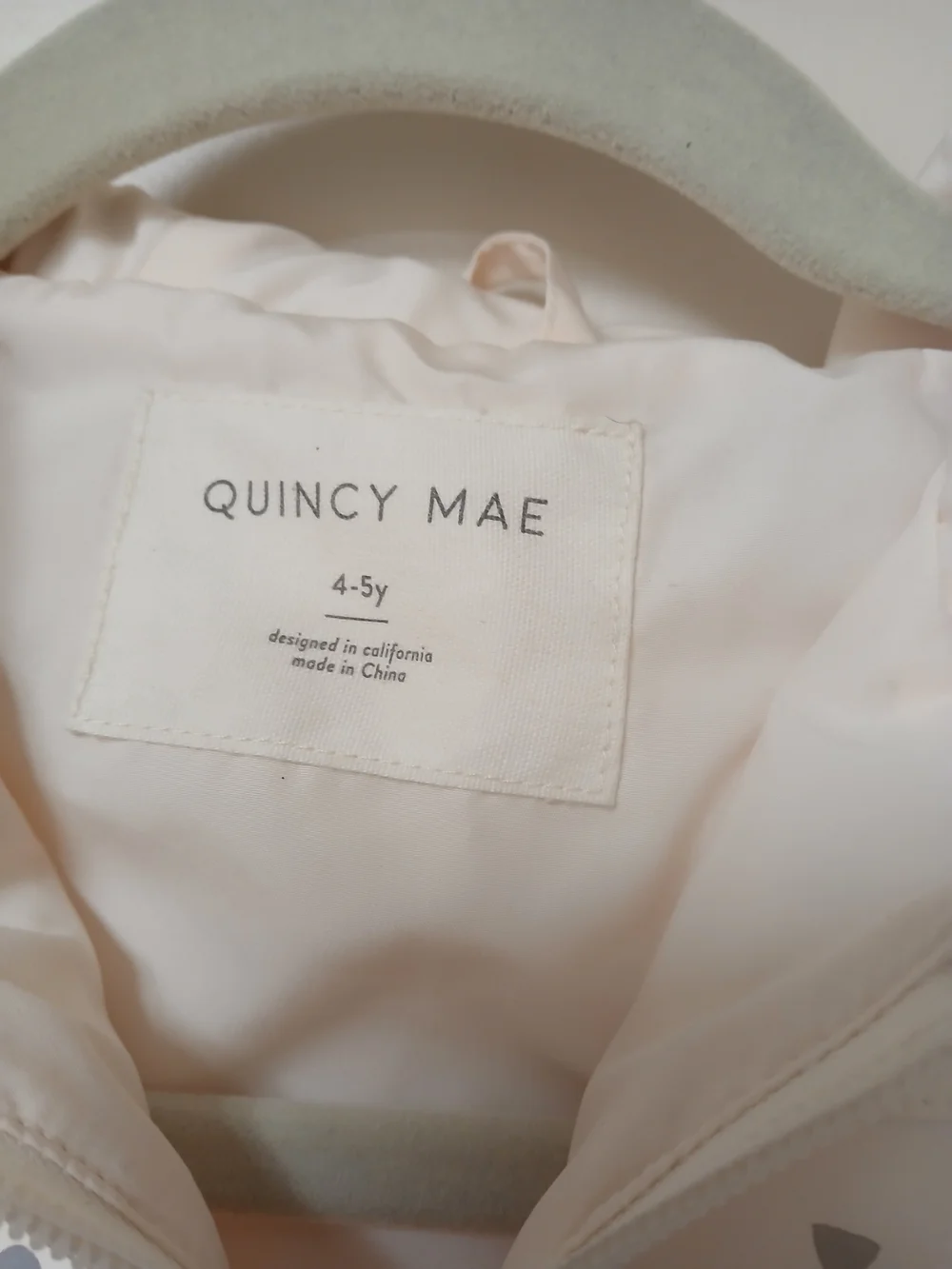 Quincy Mae Cream Rain Jacket with Geo Dot Pattern